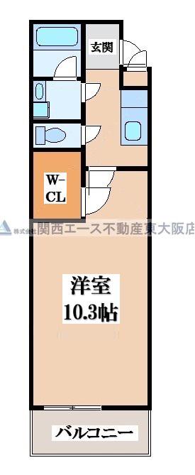 リバーサイド金岡七番館(1K/1階)の間取り写真