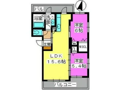 アクシスコート(2LDK/3階)の間取り写真