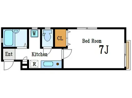 エルカーサ南小岩(1K/2階)の間取り写真