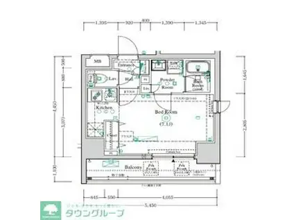 アンベリール西川口参番館(ワンルーム/9階)の間取り写真
