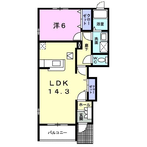 ヴィラ・グランシャリオ(1LDK/1階)の間取り写真