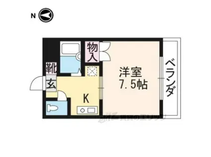 メゾンドゼフィール(1K/1階)の間取り写真