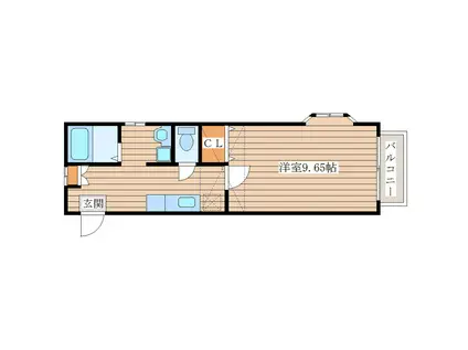 EXSTAGED棟(1K/1階)の間取り写真