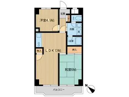 入間市駅前ビル(2LDK/3階)の間取り写真