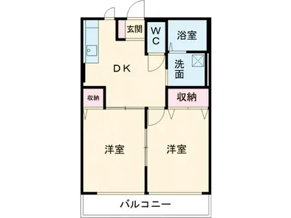 ラグーナB(2DK/1階)の間取り写真