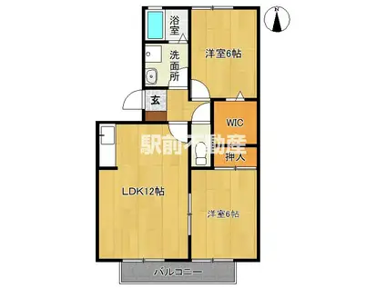 アークアムールIA棟(2LDK/3階)の間取り写真