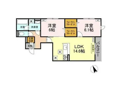 AUSPICIOUS HOUSE(2LDK/1階)の間取り写真