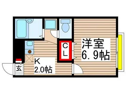 PLAISIR花島公園(1K/1階)の間取り写真