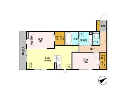 エタニティー東船橋(2LDK/2階)の間取り写真