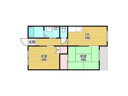 FKハイツ桃園(2DK/2階)の間取り写真