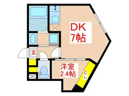 G/718(1DK/3階)の間取り写真