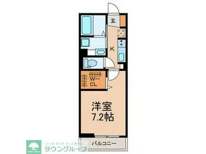 CANE ROSSO(1K/3階)の間取り写真