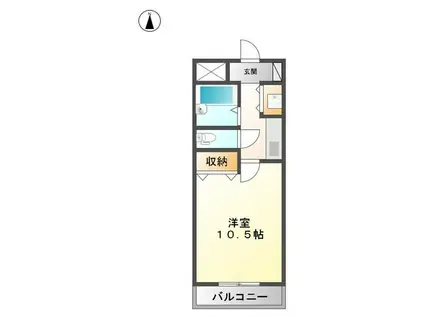 メゾン白板 TC(1K/2階)の間取り写真