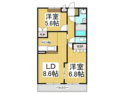 PRAIRIE HISTOIRE(2LDK/1階)の間取り写真