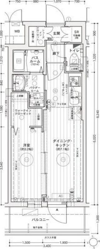 エステムコート名古屋上前津(1DK/2階)の間取り写真