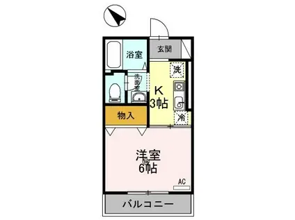 セジュール セト(1K/1階)の間取り写真