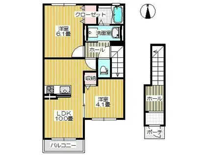 リトルフィールド(2LDK/2階)の間取り写真