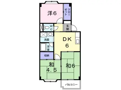 プロミネンス(3DK/2階)の間取り写真