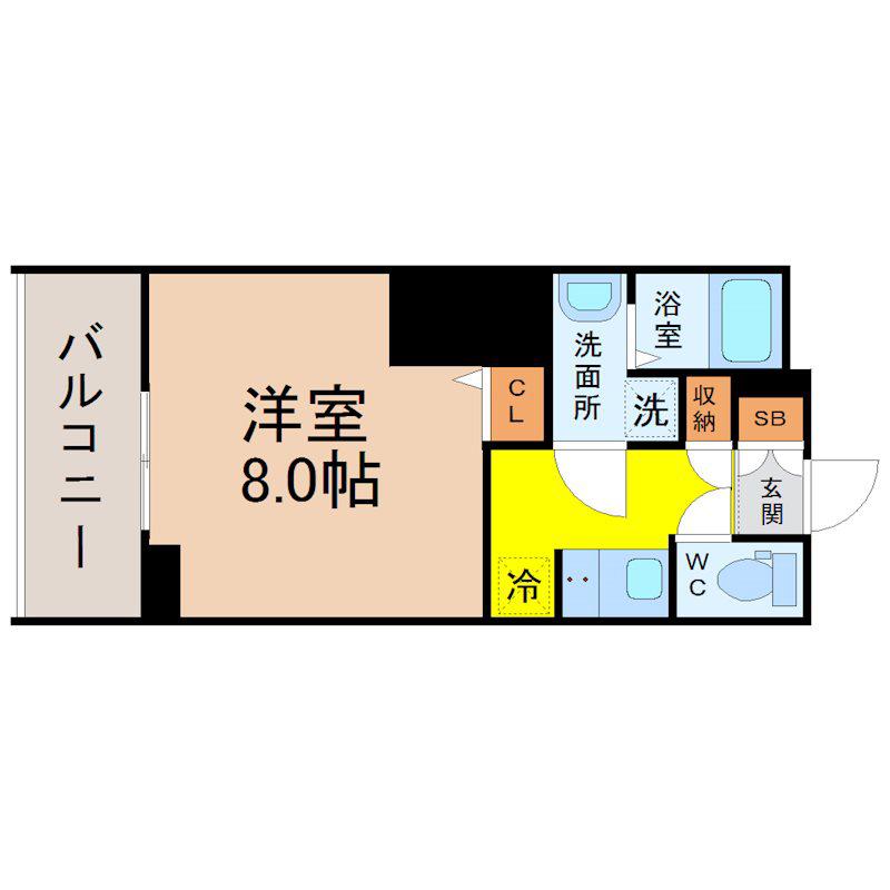 S-RESIDENCE大曽根駅前(1K/2階)の間取り写真