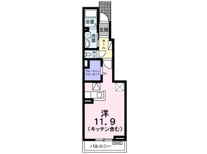 グリーン フィールド I(1K/1階)の間取り写真