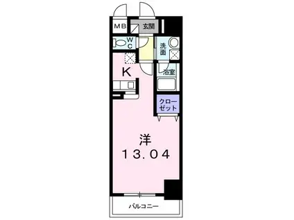 ベルナティオ(1K/5階)の間取り写真