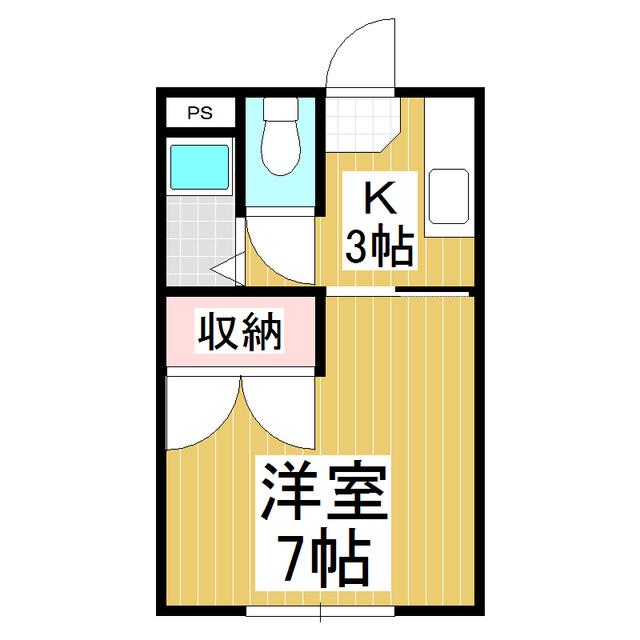 コーポまどかC棟(1K/1階)の間取り写真