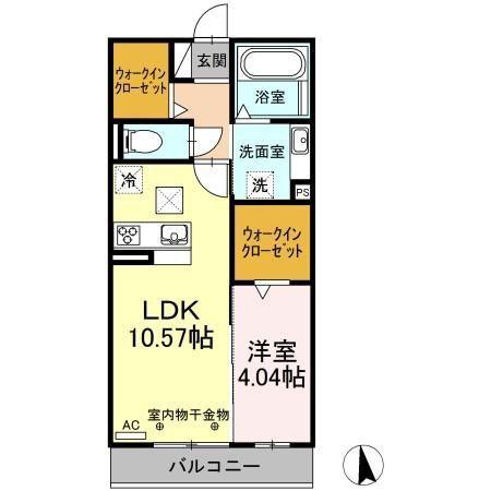 CHAMPETRE(1LDK/1階)の間取り写真