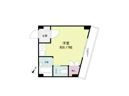 ヒルズ六甲(ワンルーム/3階)の間取り写真