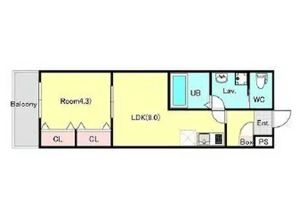 ジーメゾン八王子狭間カサレア(1LDK/1階)の間取り写真