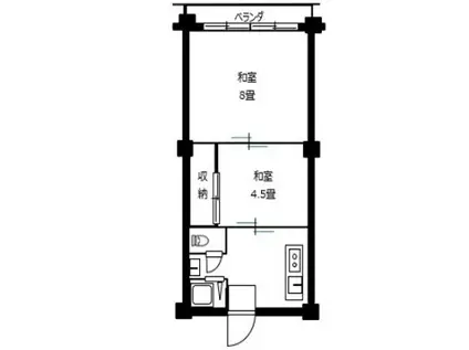 田園調布愛知マンション(2K/6階)の間取り写真