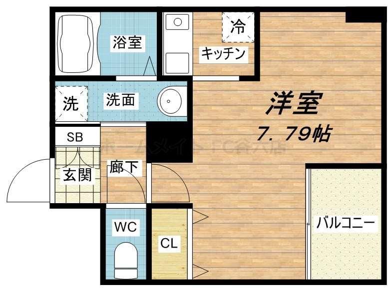 ダイドーメゾン大阪本町イースト(1K/4階)の間取り写真