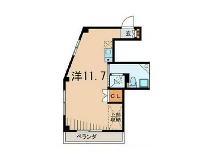 アスターナハイツ(ワンルーム/2階)の間取り写真