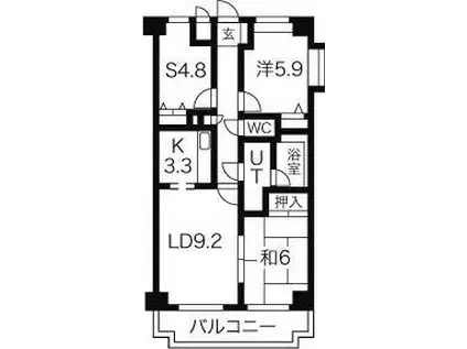 グラン・ディア新瑞(2SLDK/8階)の間取り写真