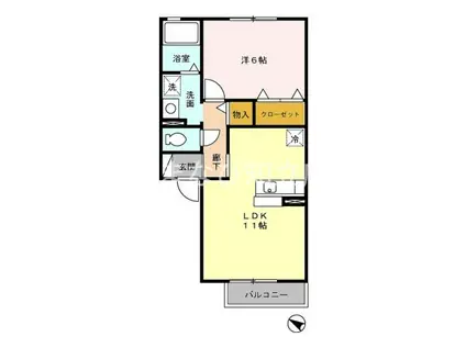 メゾン・ド・ソレイユK(1LDK/2階)の間取り写真