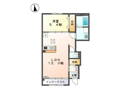 グランモール東津田(1LDK/1階)の間取り写真