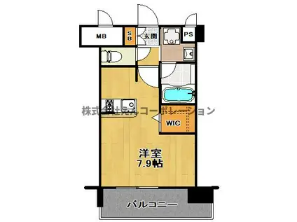 エンクレスト博多駅南STREET(1K/11階)の間取り写真