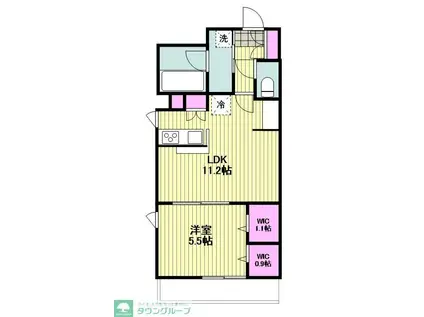 メゾン・クール(1LDK/2階)の間取り写真