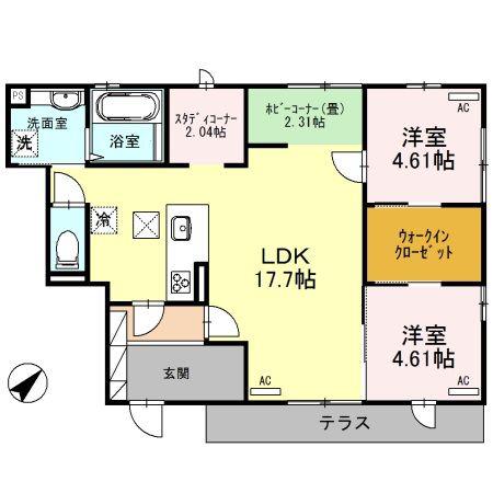 カスティ グイード(2LDK/1階)の間取り写真