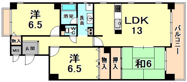 ピークⅡ(3LDK/3階)の間取り写真