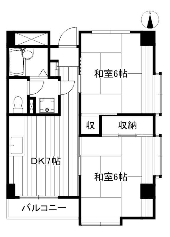 サニーヒルズおいせ坂(2DK/1階)の間取り写真