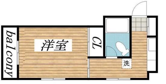 杉浦ハイツ(1DK/5階)の間取り写真