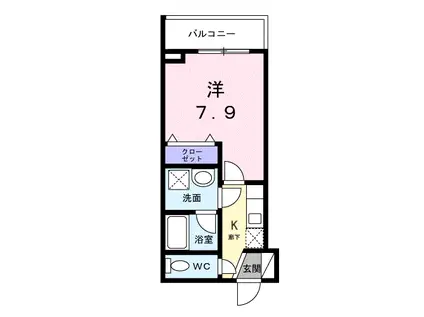 ライズ脇田町 A館(1K/3階)の間取り写真