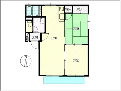 グランドゥール輝(2LDK/2階)の間取り写真