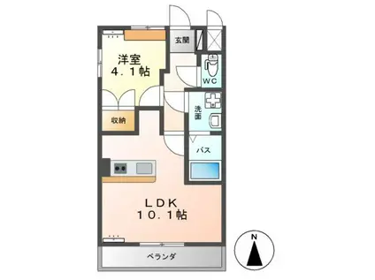 トゥインクルII(1LDK/1階)の間取り写真