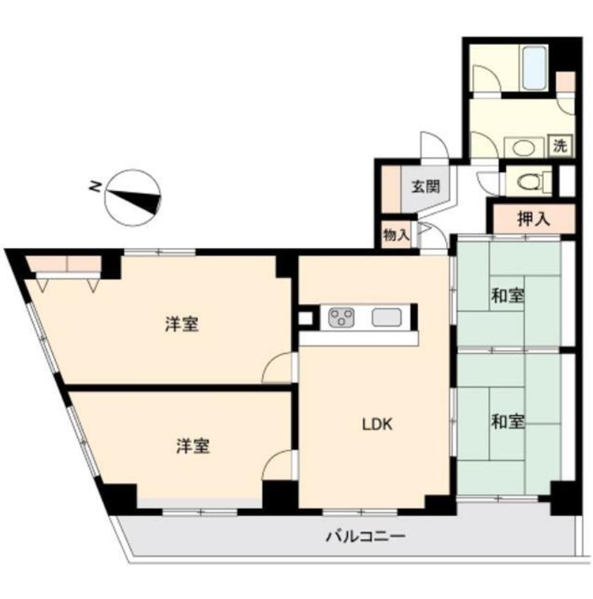グリーンパーク小松島(4LDK/10階)の間取り写真