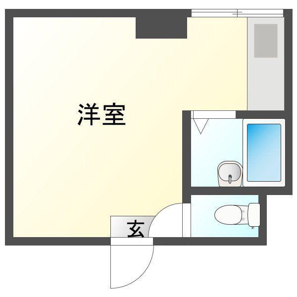 コーポさくら(ワンルーム/2階)の間取り写真