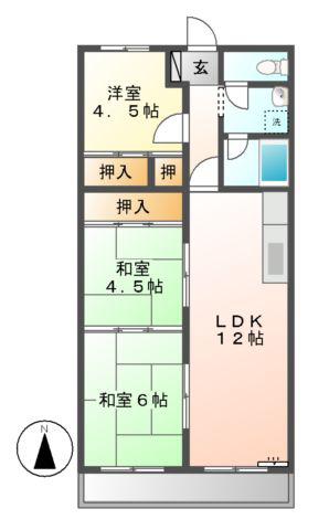 ブランメゾン赤坂(3LDK/3階)の間取り写真