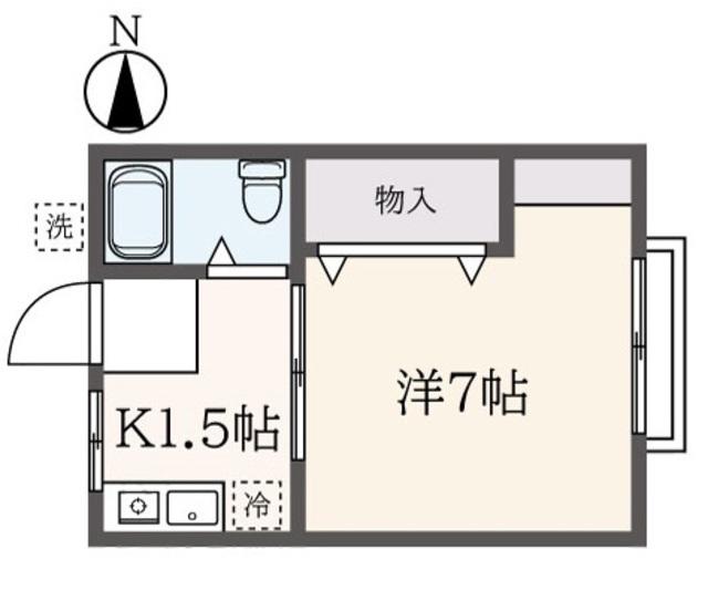 矢島ハイツ(1K/2階)の間取り写真