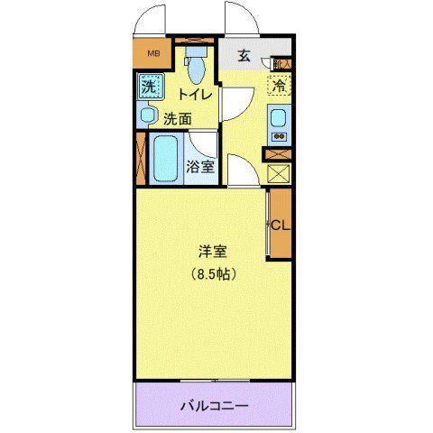 ACCESS湘南平塚(1K/6階)の間取り写真