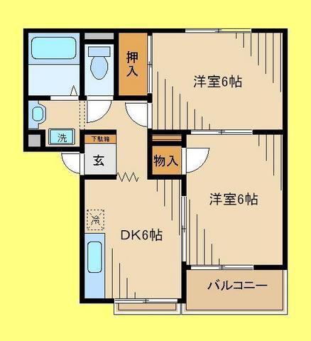 麗風荘(2DK/1階)の間取り写真
